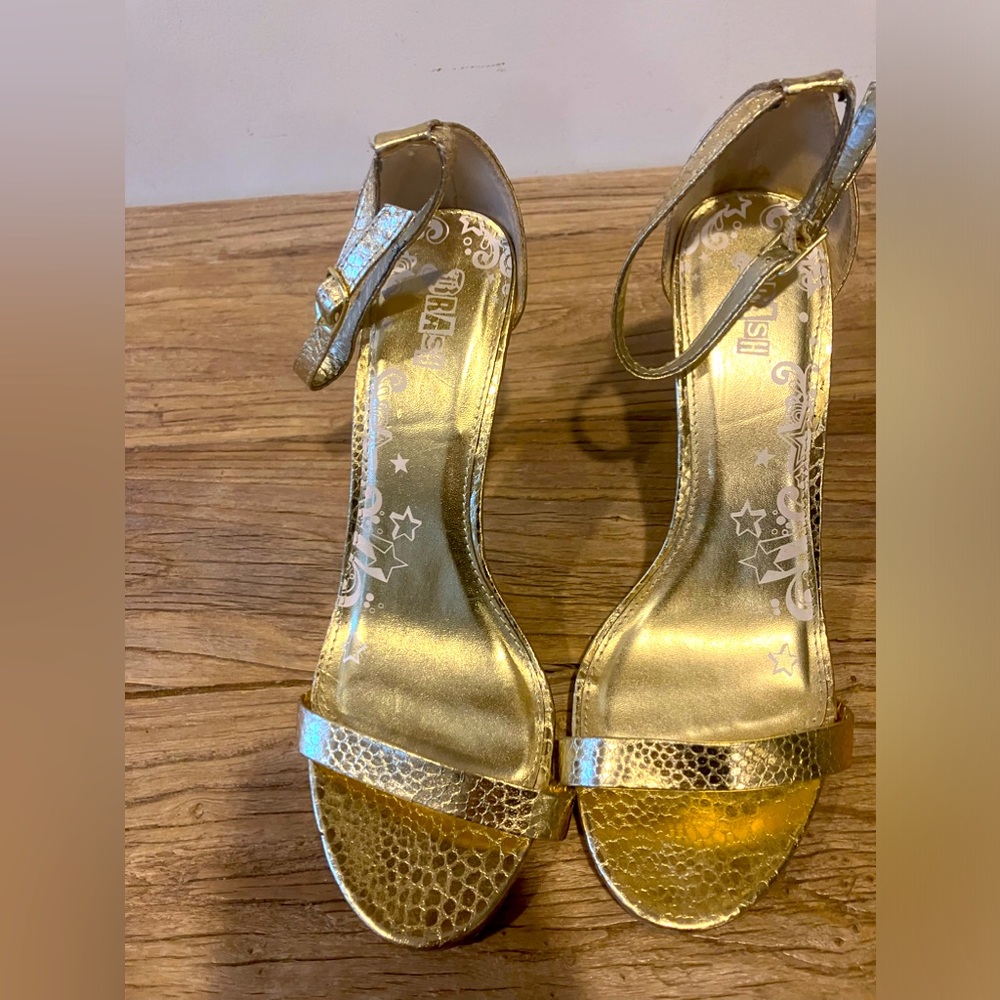 Gold Ankle Strap Heel